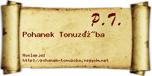 Pohanek Tonuzóba névjegykártya